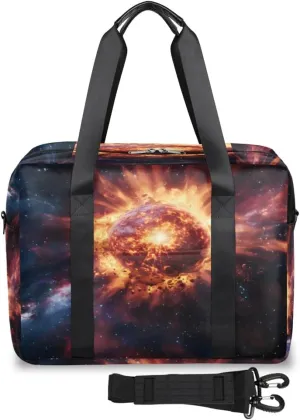 Space Explosive Earth Womens Travel Bags, Weekender Carry on for Women, Sports Gym Bag, Workout Duffel bag, Overnight Shoulder Bag