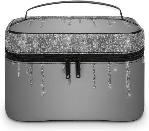 Sparkle Glitter Drips Fashionable Portable Makeup Bag, Travel Makeup Bag Storage,