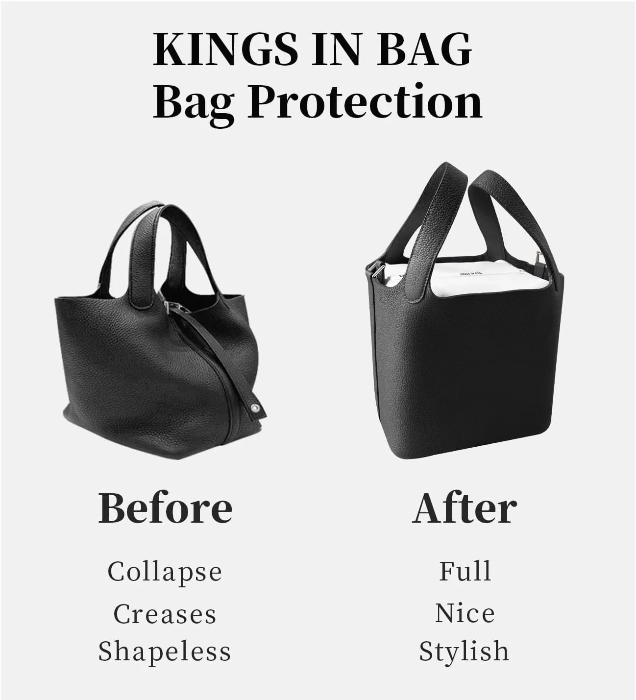 Speedy 25 Purse Pillow Insert, Handbag Filler Compatible with LV Speedy Bags, Luxury Handbag Shaper with Soft Satins Surface and Memory Foam Inner (Black, Speedy25)