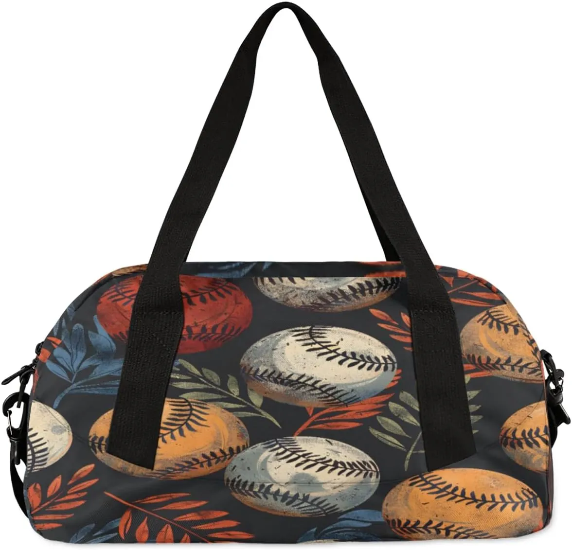 Sport Duffel Bag Baseball Leaves Kids Gym Bag Weekender Overnight Bags for Boys Girls Teens Carry On Workout Travel Bag