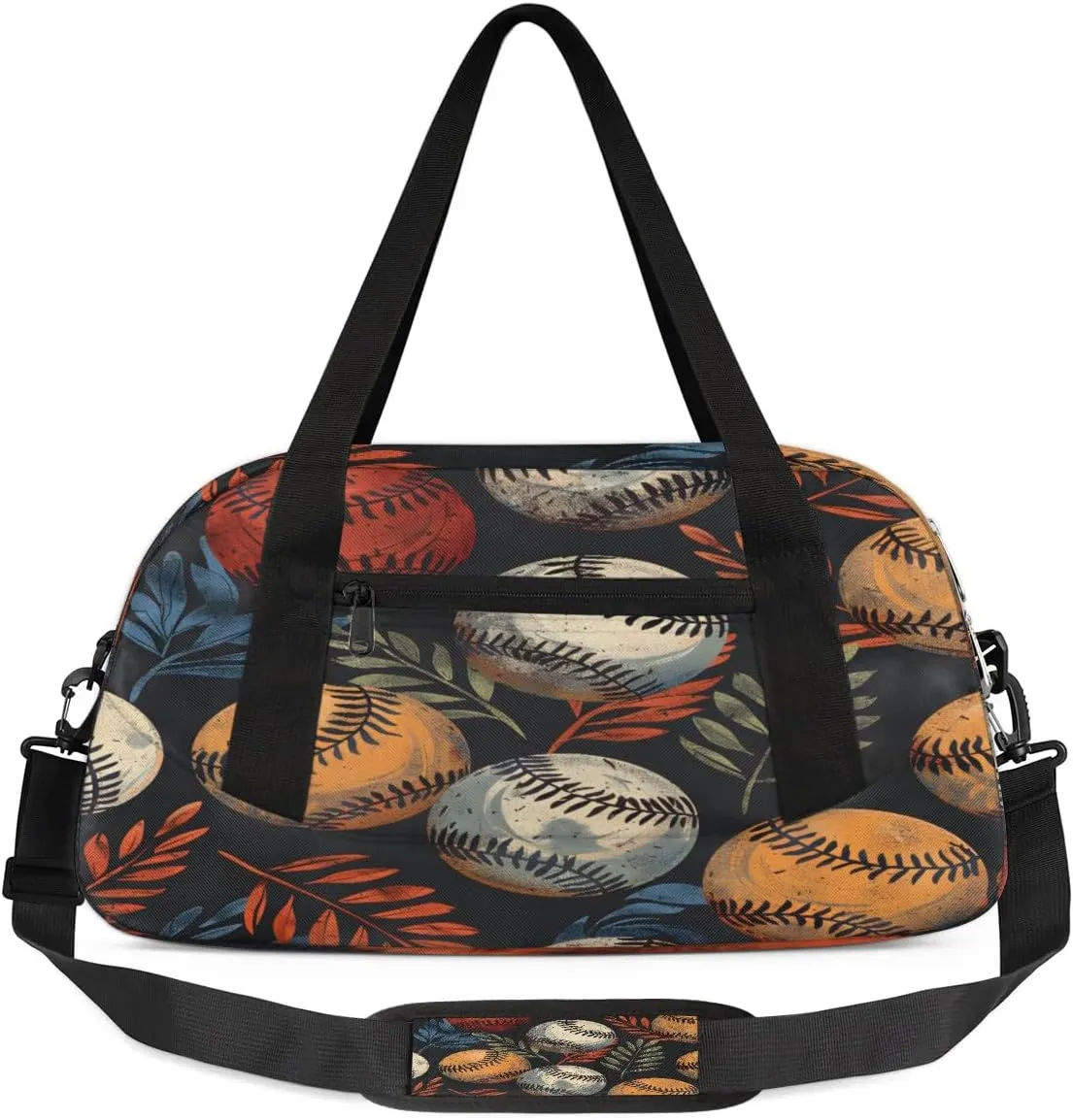 Sport Duffel Bag Baseball Leaves Kids Gym Bag Weekender Overnight Bags for Boys Girls Teens Carry On Workout Travel Bag