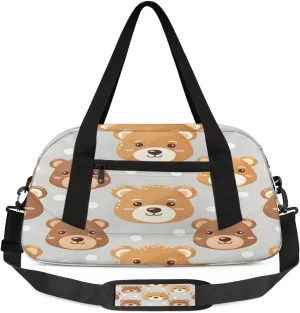 Sport Duffel Bag Bears Dots Kids Gym Bag Weekender Overnight Bags for Boys Girls Teens Carry On Workout Travel Bag
