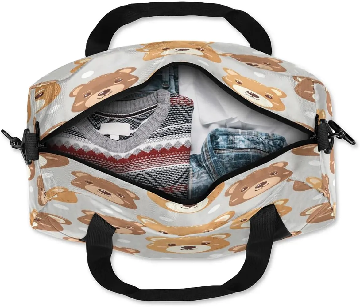 Sport Duffel Bag Bears Dots Kids Gym Bag Weekender Overnight Bags for Boys Girls Teens Carry On Workout Travel Bag