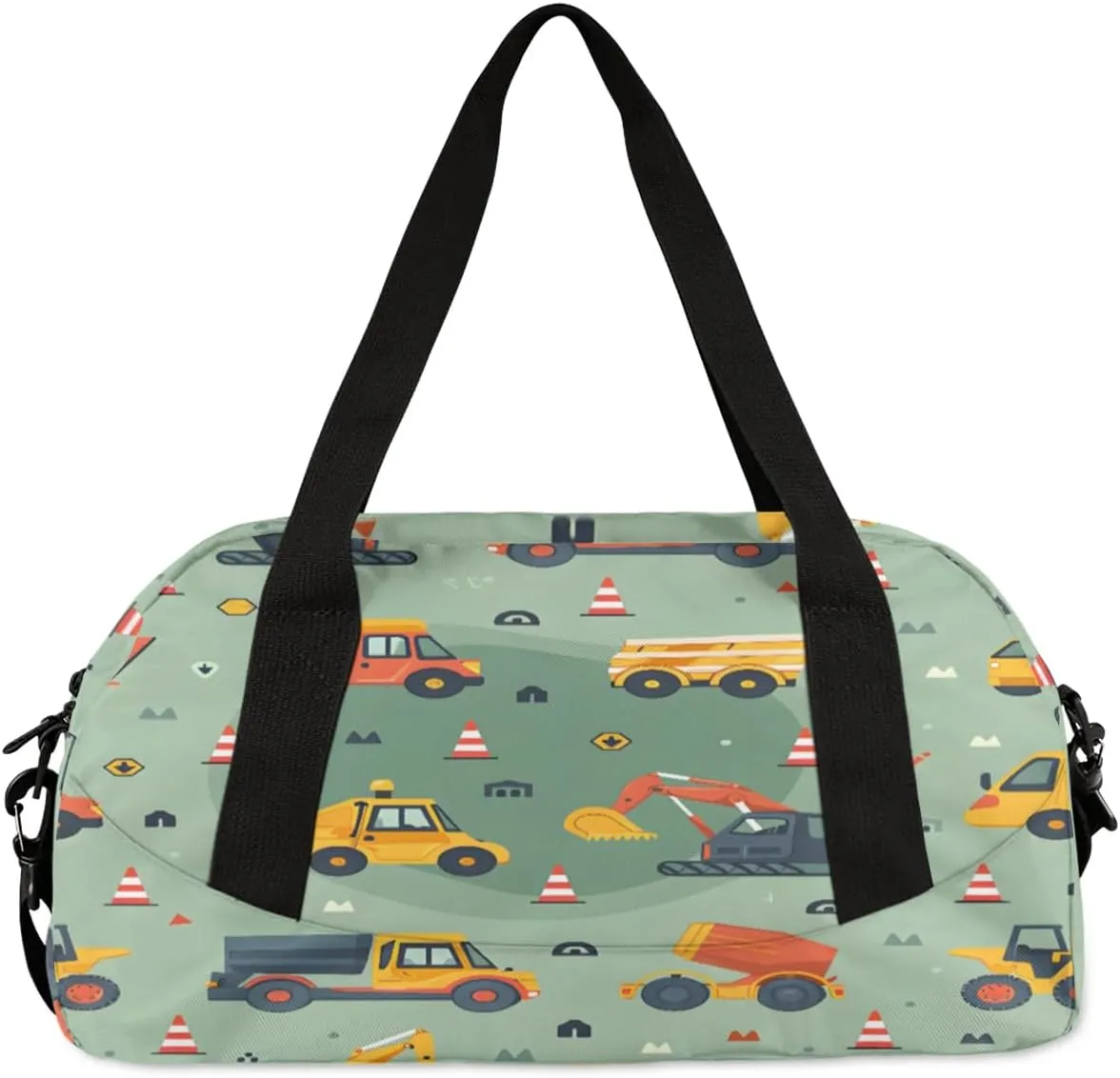 Sport Duffel Bag Cars Excavators Kids Gym Bag Weekender Overnight Bags for Boys Girls Teens Carry On Workout Travel Bag