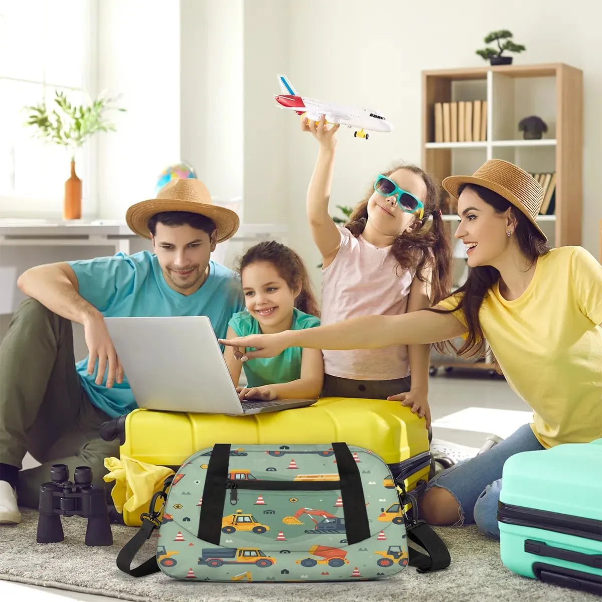 Sport Duffel Bag Cars Excavators Kids Gym Bag Weekender Overnight Bags for Boys Girls Teens Carry On Workout Travel Bag