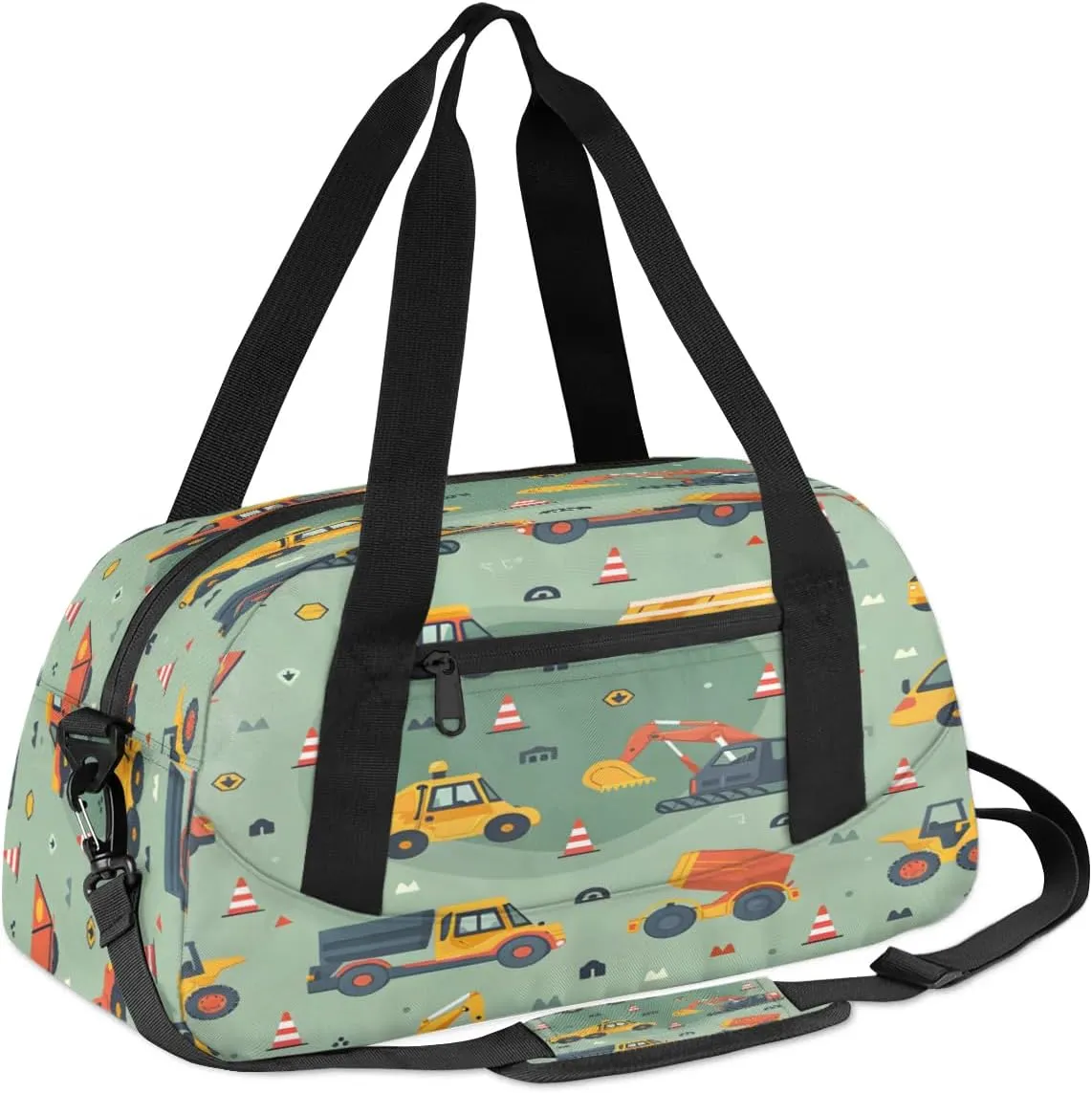 Sport Duffel Bag Cars Excavators Kids Gym Bag Weekender Overnight Bags for Boys Girls Teens Carry On Workout Travel Bag