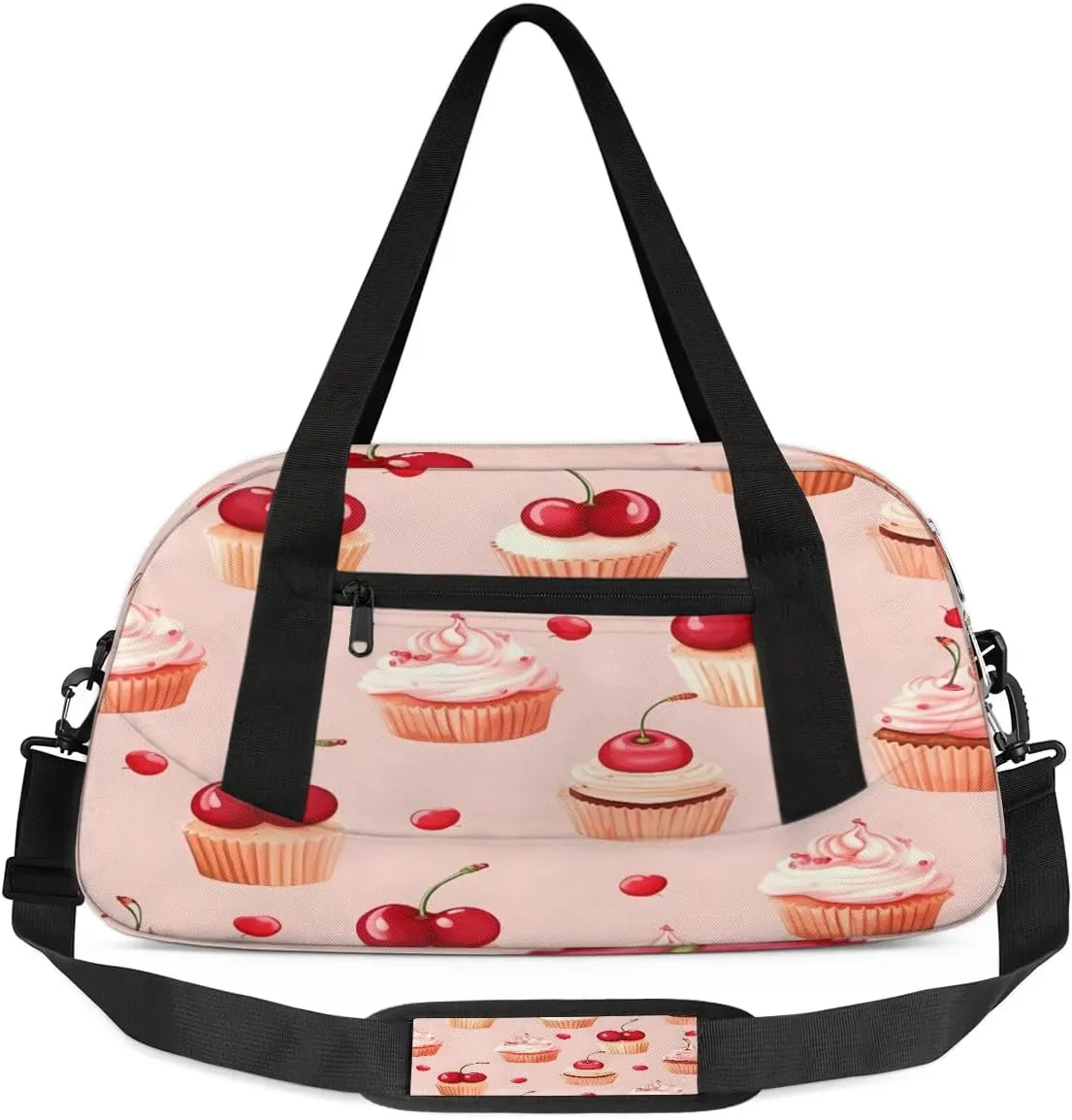 Sport Duffel Bag Cherry Cake Kids Gym Bag Weekender Overnight Bags for Boys Girls Teens Carry On Workout Travel Bag