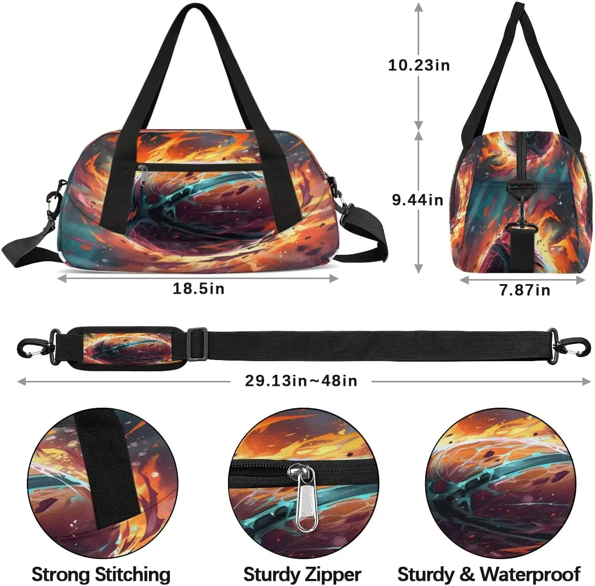 Sport Duffel Bag Cool Basketball Kids Gym Bag Weekender Overnight Bags for Boys Girls Teens Carry On Workout Travel Bag