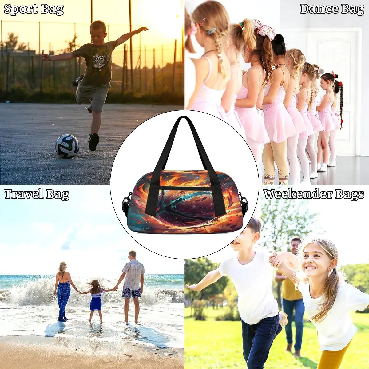 Sport Duffel Bag Cool Basketball Kids Gym Bag Weekender Overnight Bags for Boys Girls Teens Carry On Workout Travel Bag