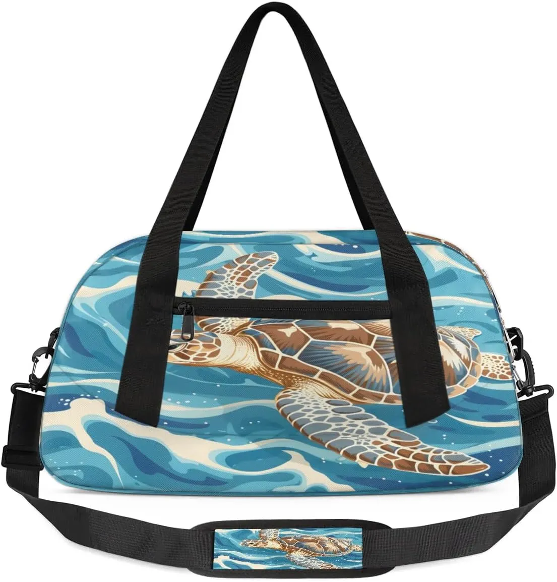 Sport Duffel Bag Ocean Sea Turtle Kids Gym Bag Weekender Overnight Bags for Boys Girls Teens Carry On Workout Travel Bag