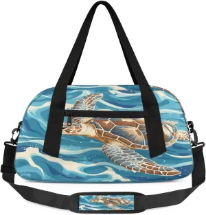 Sport Duffel Bag Ocean Sea Turtle Kids Gym Bag Weekender Overnight Bags for Boys Girls Teens Carry On Workout Travel Bag