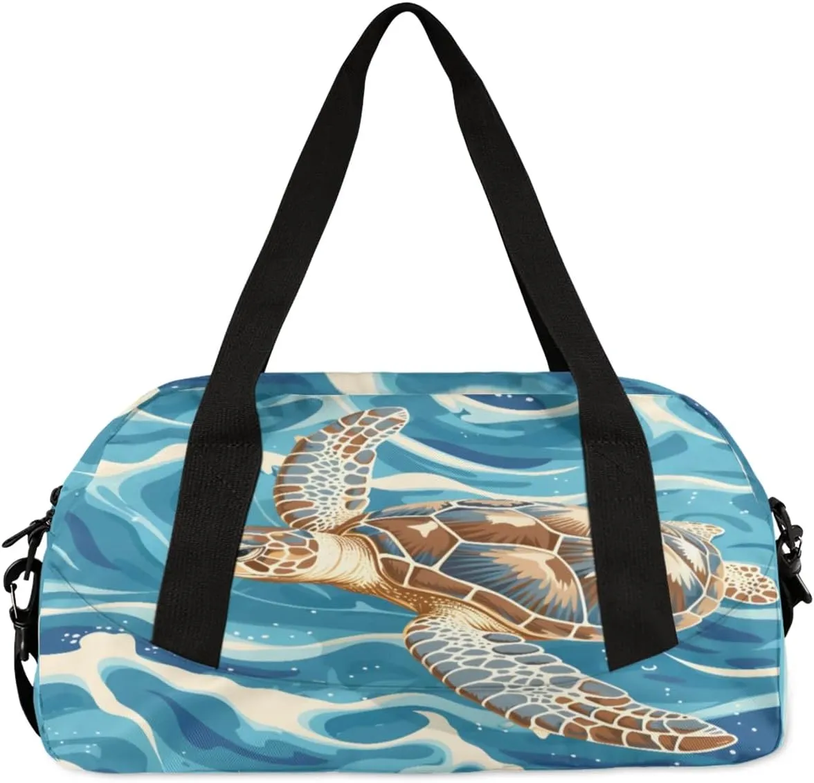 Sport Duffel Bag Ocean Sea Turtle Kids Gym Bag Weekender Overnight Bags for Boys Girls Teens Carry On Workout Travel Bag