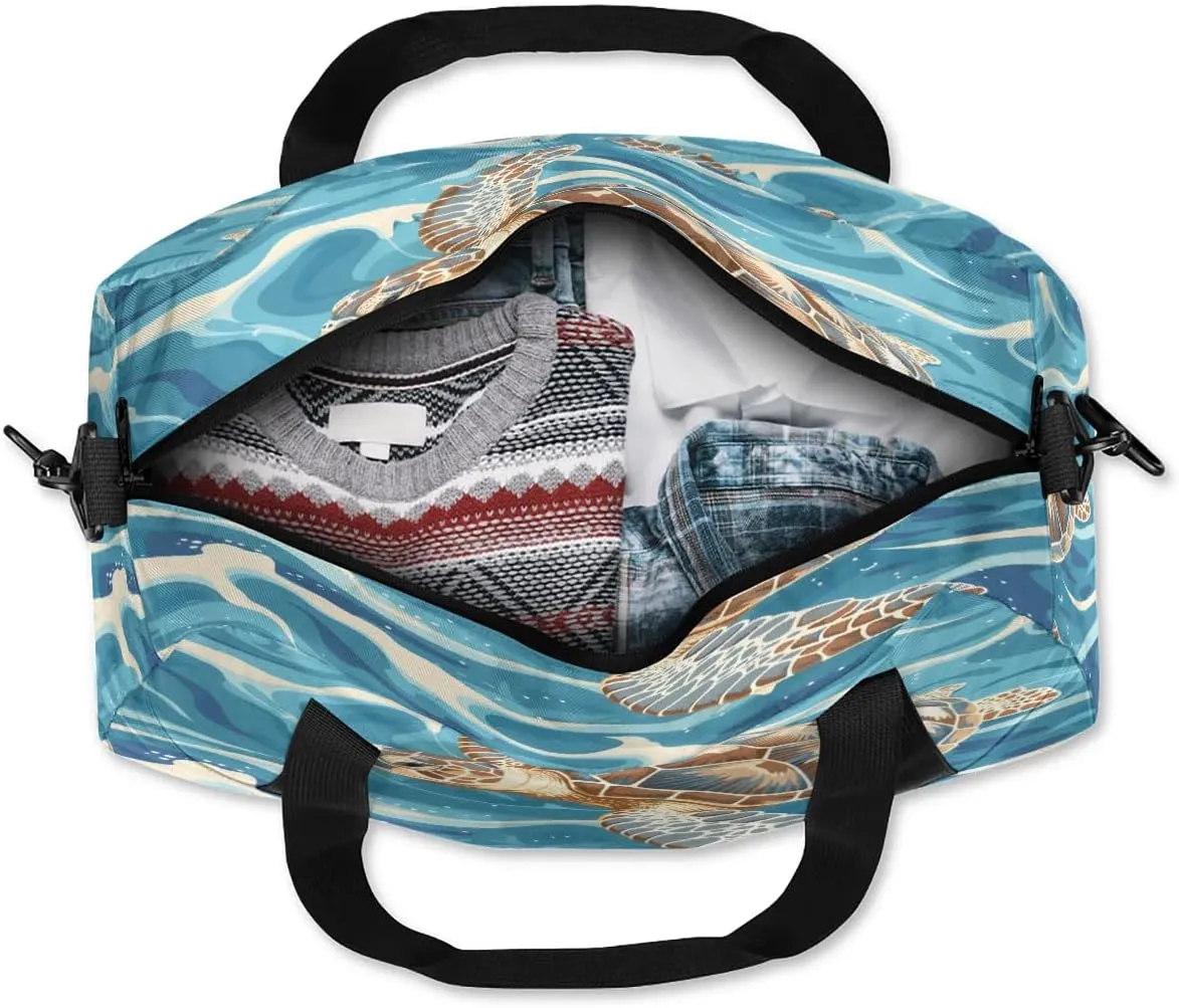 Sport Duffel Bag Ocean Sea Turtle Kids Gym Bag Weekender Overnight Bags for Boys Girls Teens Carry On Workout Travel Bag