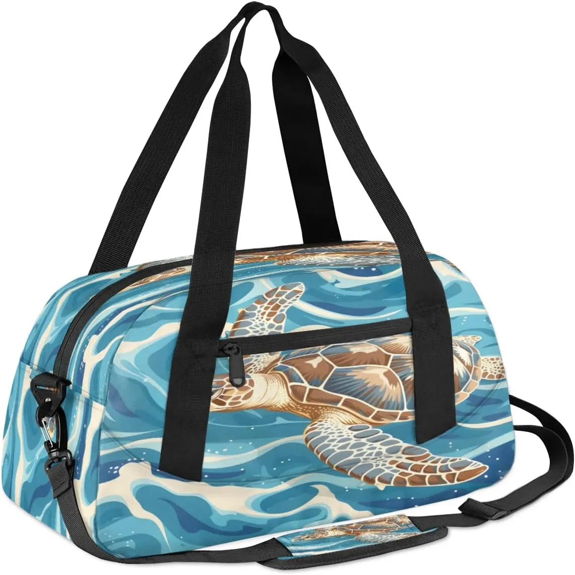 Sport Duffel Bag Ocean Sea Turtle Kids Gym Bag Weekender Overnight Bags for Boys Girls Teens Carry On Workout Travel Bag