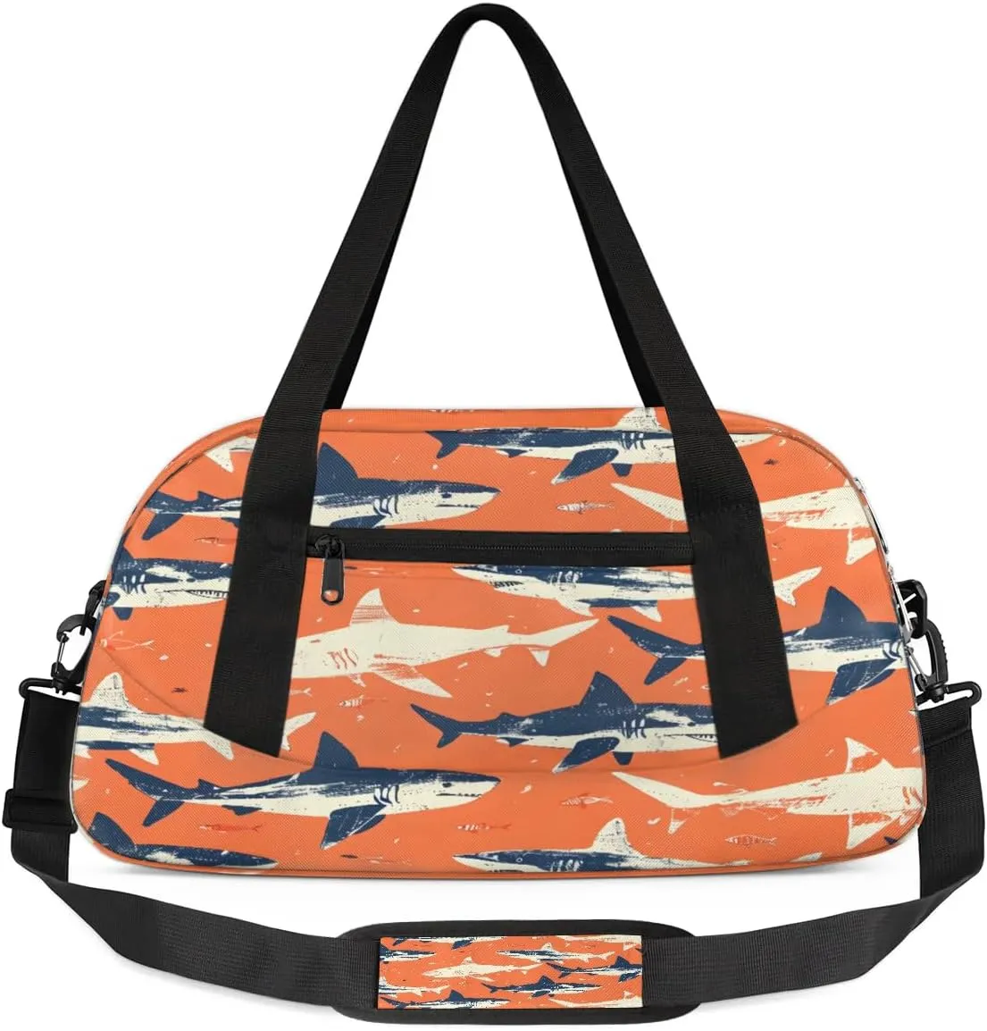 Sport Duffel Bag Sharks Theme Kids Gym Bag Weekender Overnight Bags for Boys Girls Teens Carry On Workout Travel Bag