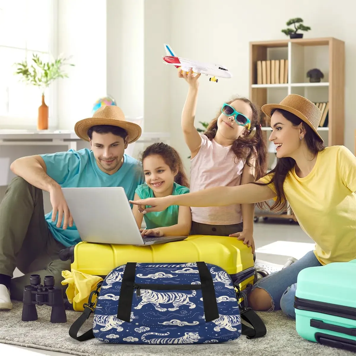 Sport Duffel Bag Tigers Clouds Kids Gym Bag Weekender Overnight Bags for Boys Girls Teens Carry On Workout Travel Bag