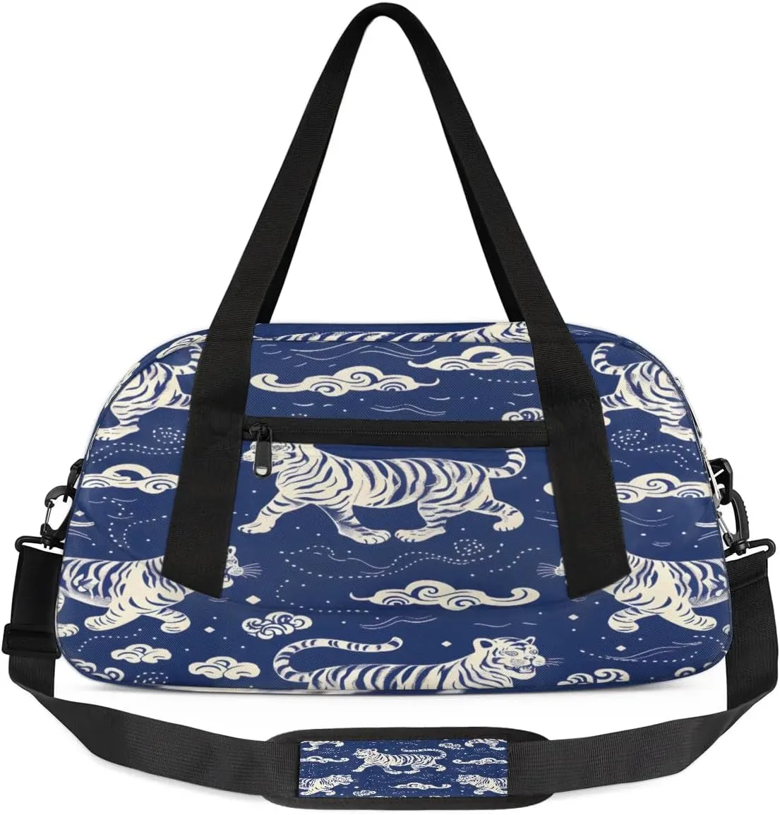 Sport Duffel Bag Tigers Clouds Kids Gym Bag Weekender Overnight Bags for Boys Girls Teens Carry On Workout Travel Bag
