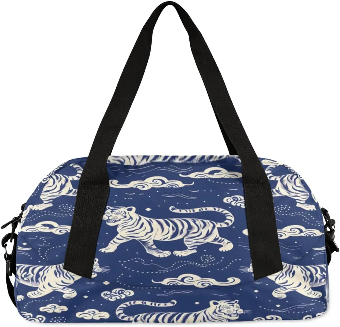 Sport Duffel Bag Tigers Clouds Kids Gym Bag Weekender Overnight Bags for Boys Girls Teens Carry On Workout Travel Bag