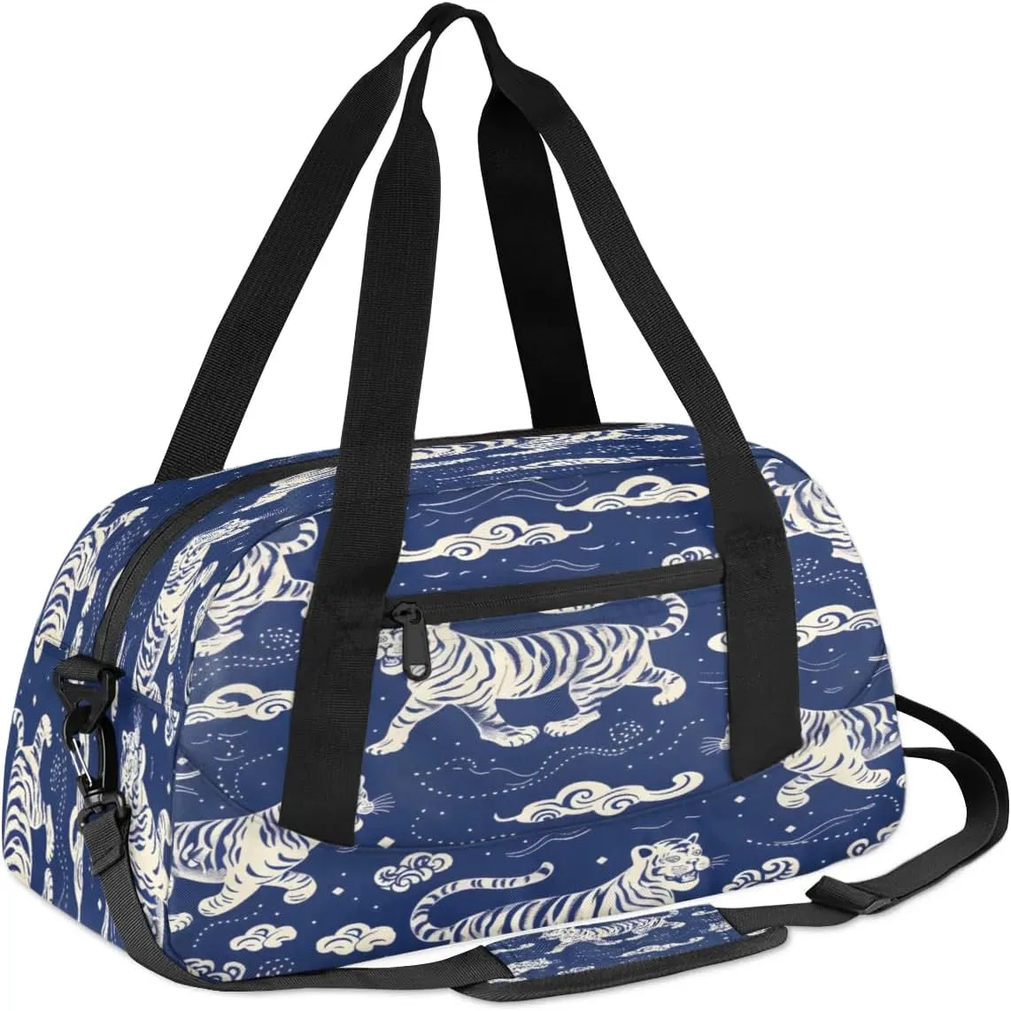 Sport Duffel Bag Tigers Clouds Kids Gym Bag Weekender Overnight Bags for Boys Girls Teens Carry On Workout Travel Bag