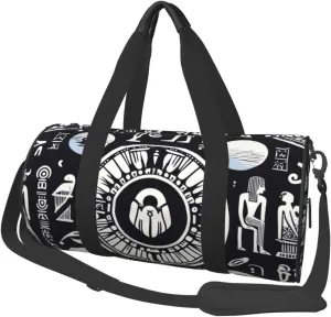 Sports Duffel Bag Ancient-Egyptian-Art Foldable Travel Tote Bag Weekender Sleepover Carry On Bag