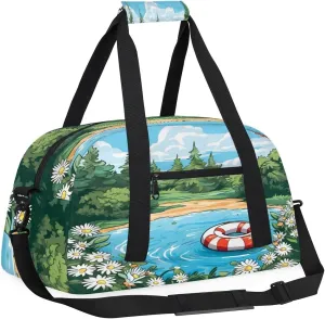 Sports Duffle Bags Travel Duffle Bag Gym Bag Island Beach Swim Ring Weekender Travel Bag Waterproof Overnight Bag Carry On Travel Tote Bag Dance Bags