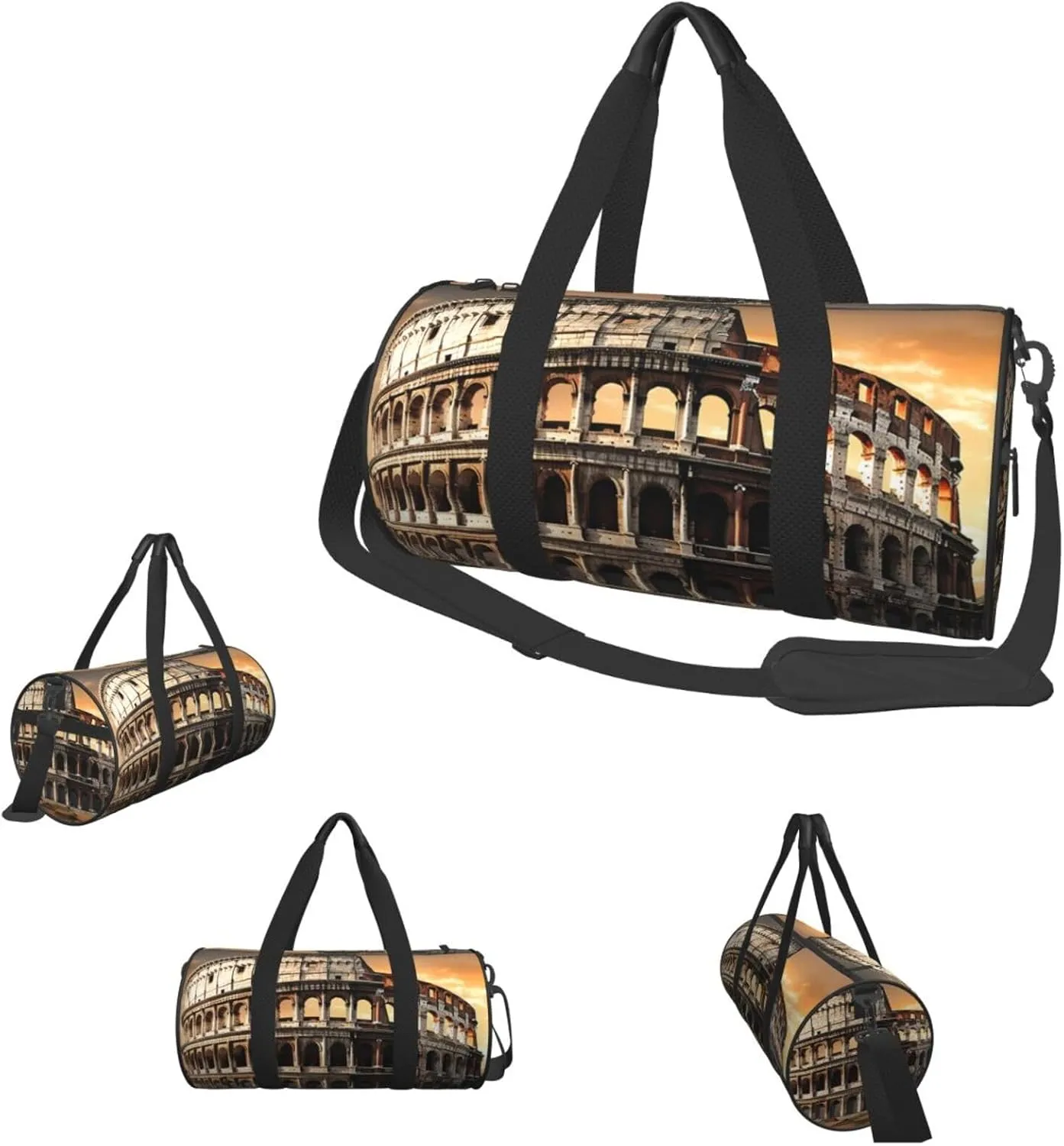 Sports Gym Bag for Women Men Travel Duffel Bag Tote Weekender Bag Carry on Overnight Bag for Travel Swimming Fitness Workout Sports Ancient Colosseum Duffle Bag