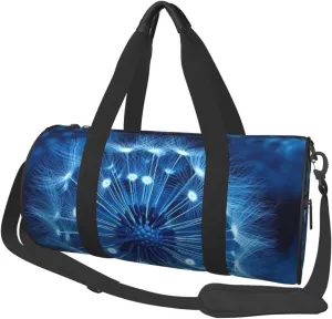 Sports Gym Bag for Women Men Travel Duffel Bag Tote Weekender Bag Carry on Overnight Bag for Travel Swimming Fitness Workout Sports Blue Dandelion Duffle Bag
