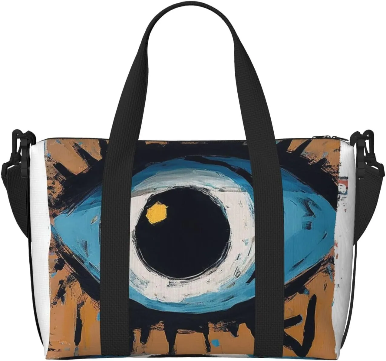Sports Gym Bag for Women Men Travel Duffel Bag Tote Weekender Bag Carry on Overnight Bag for Travel Swimming Fitness Workout Sports Evil eye Duffle Bag