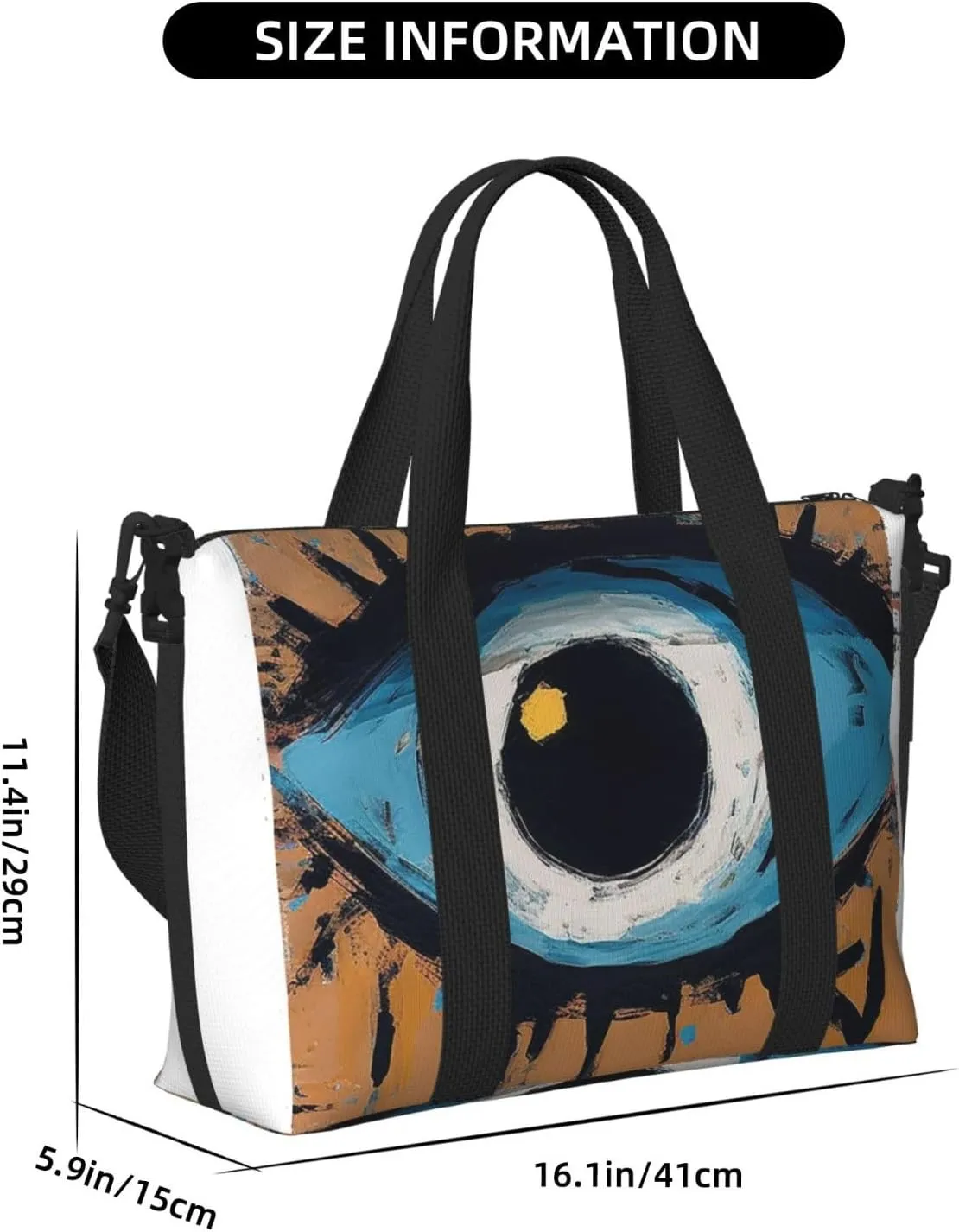 Sports Gym Bag for Women Men Travel Duffel Bag Tote Weekender Bag Carry on Overnight Bag for Travel Swimming Fitness Workout Sports Evil eye Duffle Bag