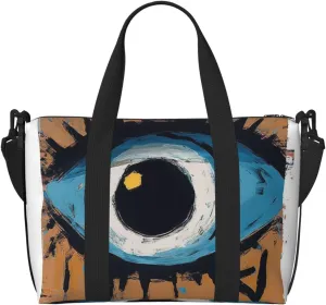 Sports Gym Bag for Women Men Travel Duffel Bag Tote Weekender Bag Carry on Overnight Bag for Travel Swimming Fitness Workout Sports Evil eye Duffle Bag