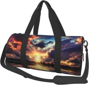 Sports Gym Bag for Women Men Travel Duffel Bag Tote Weekender Bag Carry on Overnight Bag for Travel Swimming Fitness Workout Sports Multicolor Sky Duffle Bag