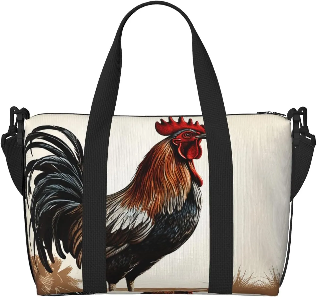 Sports Gym Bag for Women Men Travel Duffel Bag Tote Weekender Bag Carry on Overnight Bag for Travel Swimming Fitness Workout Sports Rooster Duffle Bag