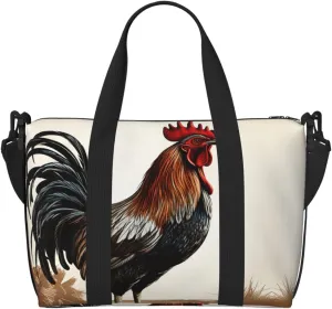 Sports Gym Bag for Women Men Travel Duffel Bag Tote Weekender Bag Carry on Overnight Bag for Travel Swimming Fitness Workout Sports Rooster Duffle Bag