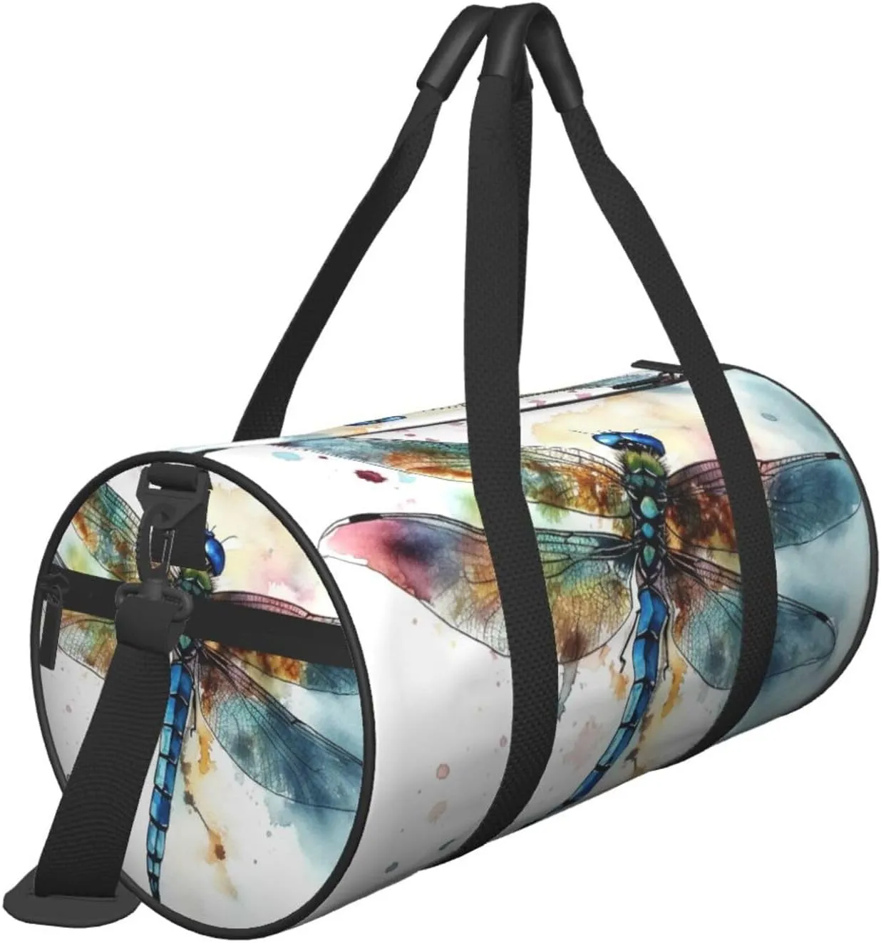 Sports Gym Bag for Women Men Travel Duffel Bag Tote Weekender Bag Carry on Overnight Bag for Travel Swimming Fitness Workout Sports Watercolour Dragonfly Duffle Bag