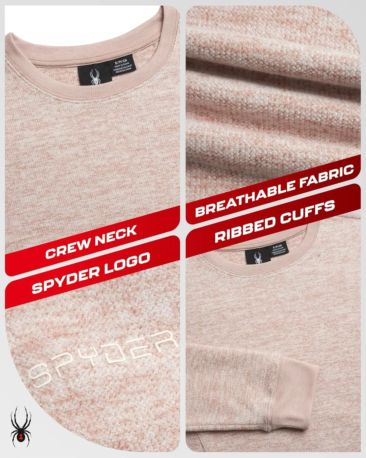 Spyder Womens Sweaters - Super Soft Lightweight Sweater with Ribbed Cuffs Womens Long Sleeve Tops Sweat Shirt (Sizes S-XL)