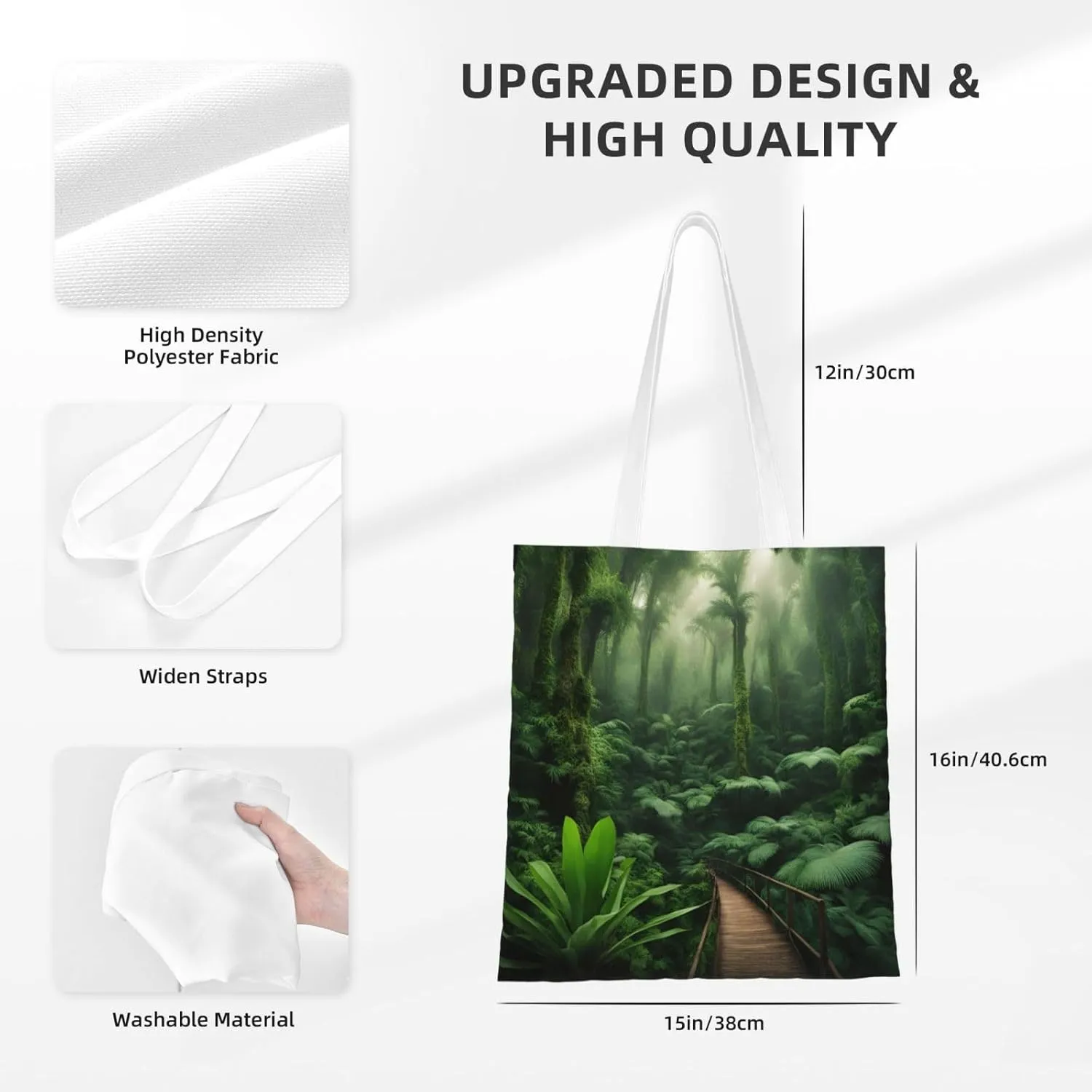 SSIMOO Tropical Rainforest Fashion Canvas Tote Bag-Personalized Handbag,Multifunctional Bag,Elegant And Minimalist