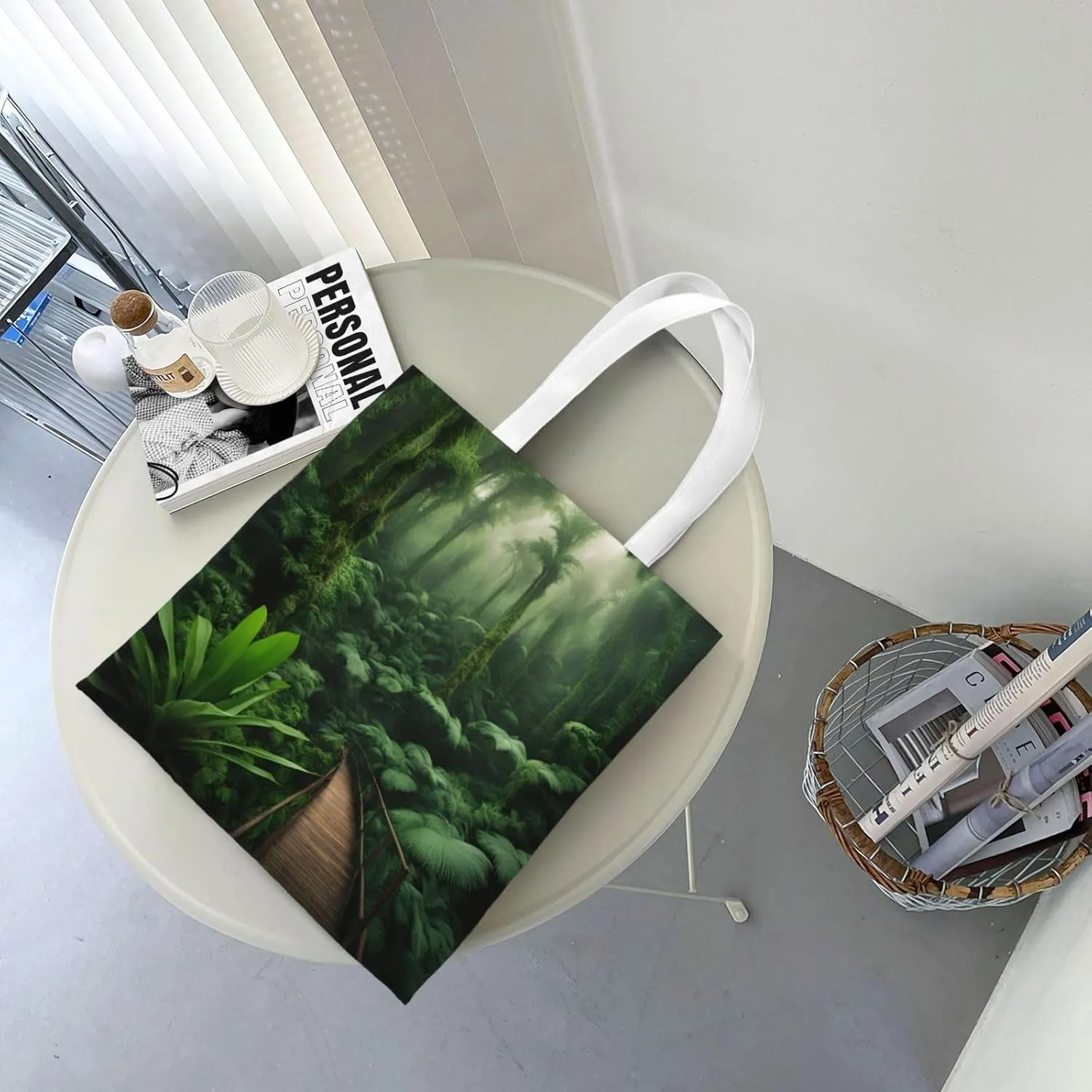 SSIMOO Tropical Rainforest Fashion Canvas Tote Bag-Personalized Handbag,Multifunctional Bag,Elegant And Minimalist