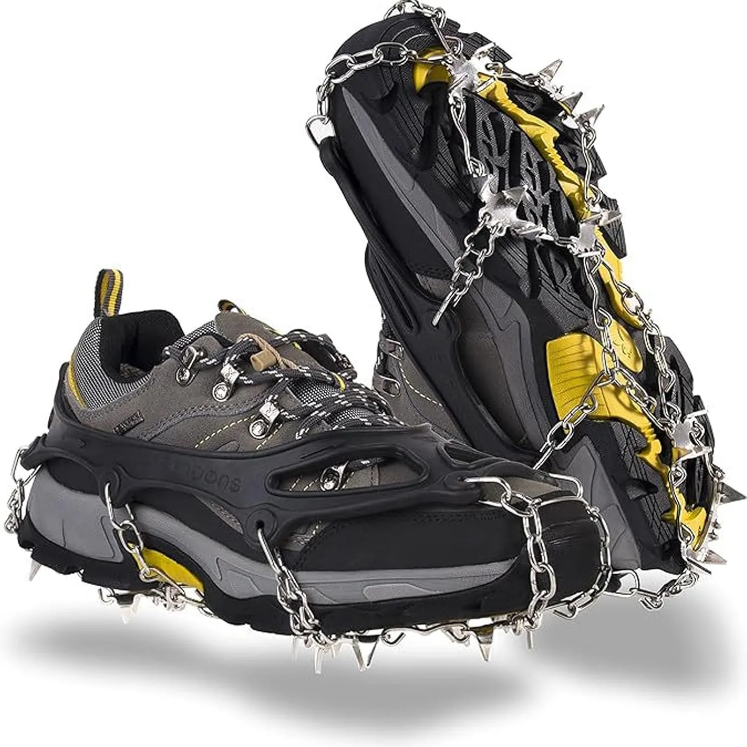 Stainless Steels Ice Grippers Spikes Outdoor 18/19 Tooth Ice Claw Spikes Chain Ice Grasping Skiing Claw