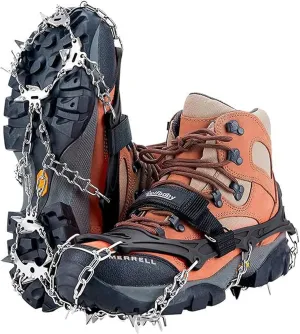 Stainless Steels Ice Grippers Spikes Outdoor 18/19 Tooth Ice Claw Spikes Chain Ice Grasping Skiing Claw