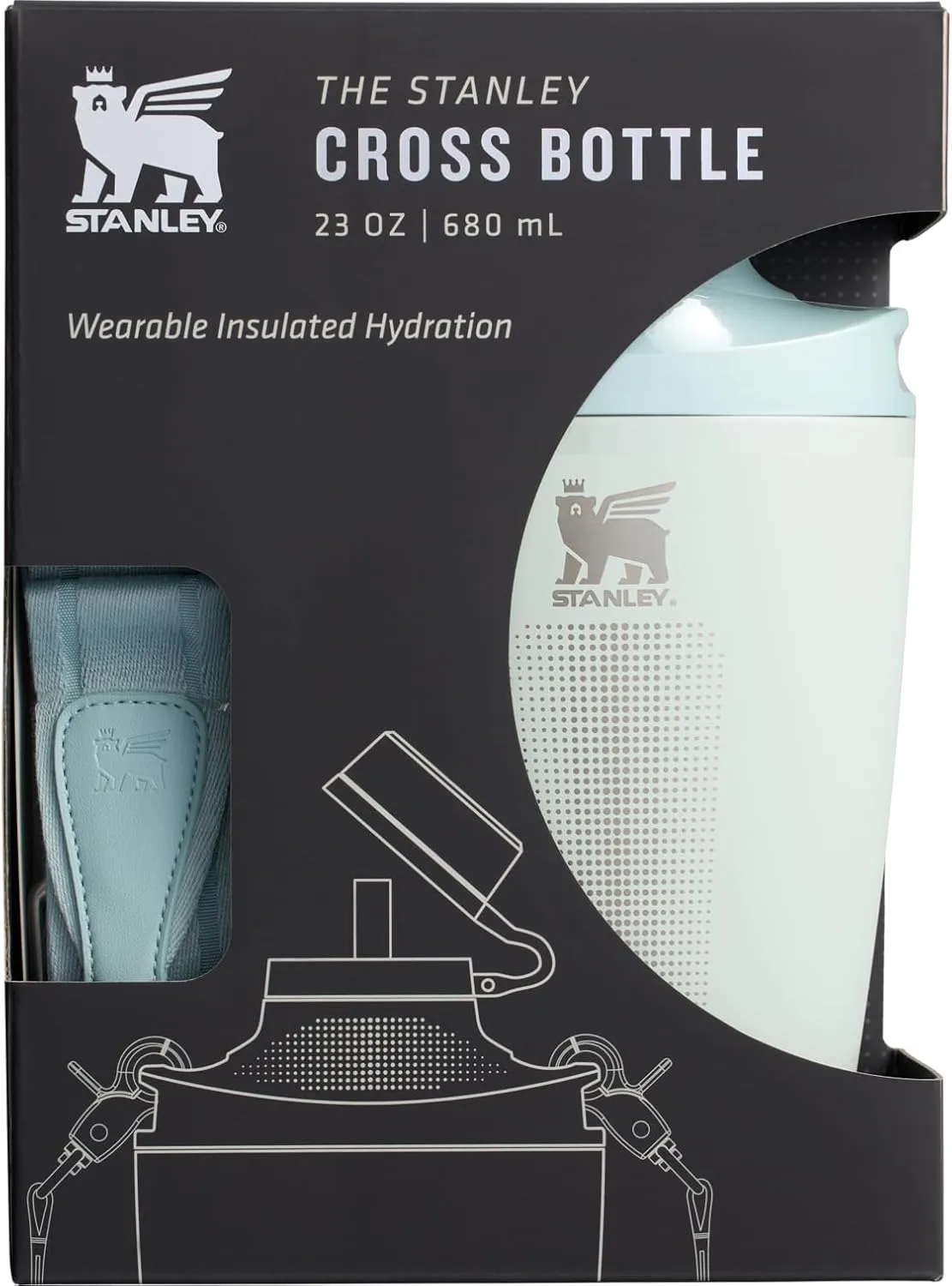 Stanley Cross Bottle 23 oz | Travel Water Bottle with Jacquard Strap | Leakproof Tritan Lid with Removable Straw | Insulated Stainless Steel | BPA-Free | Mist