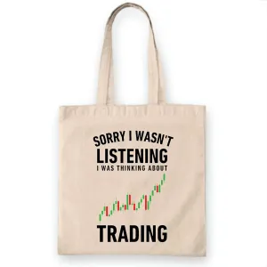 Stock Trading Funny Tote Bag for Stock Broker Investor Bull Market Day Trader Gift Natural White Multicolor Canvas Tote Bag