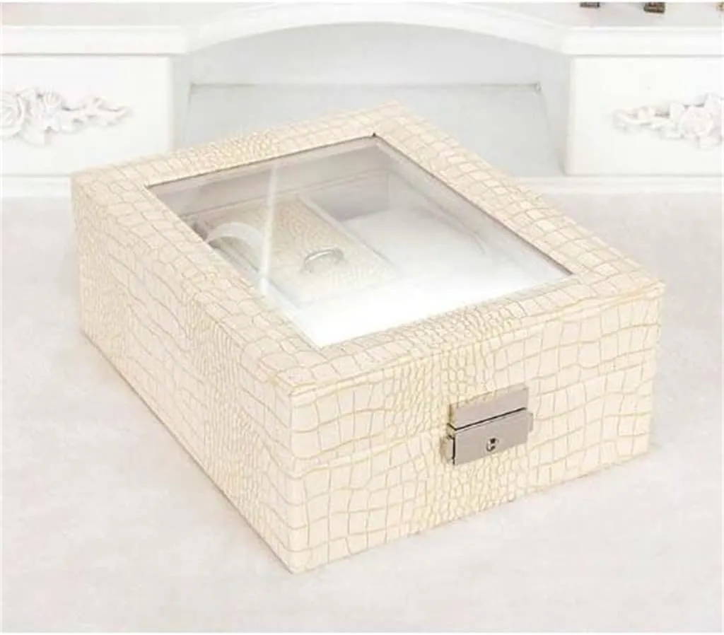 Storage Box Watch Jewelry Organizer Cosmetic Jewelry Transparent Glass Display Watches