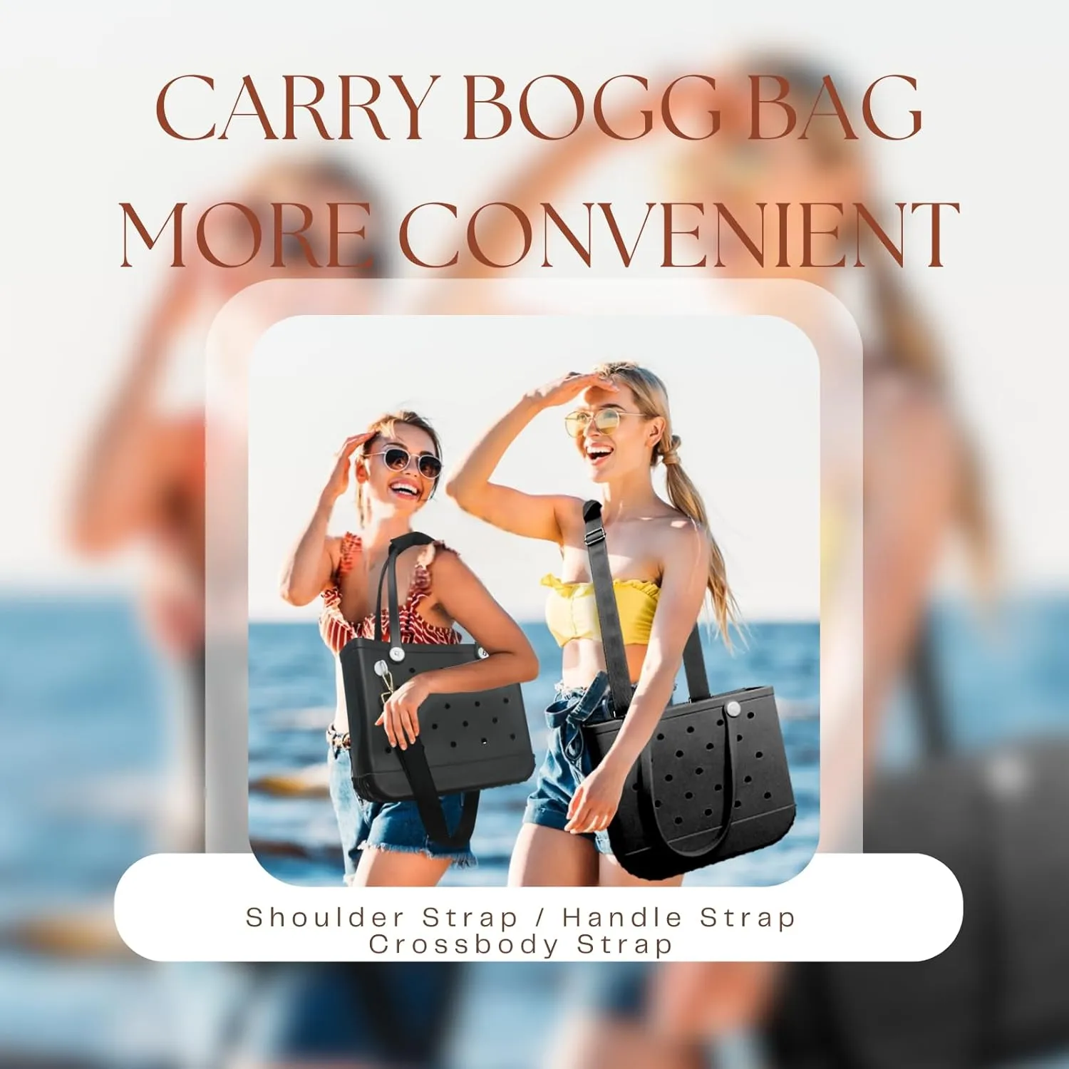 Strap Wrap for Bogg Bag Accessories, Adjustable Crossbody Shoulder Strap Wrap with Detachable Pad, For XL Medium Bog Bag