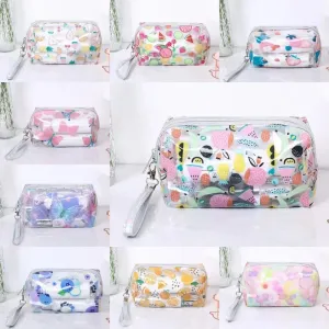 Strawberry/Butterfly/Fruit Print Transparent  PVC Cosmetic Bag Good For Travel