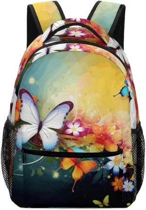 Stylish Backpack, Colorful with Butterfly Print Durable Backpack Travel Backpack Hiking Backpack Ergonomic Backpack Comfortable Backpack