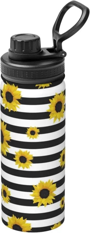 Stylish Sunflowers 18oz Sports Insulated Bottle For Outdoor Activities,Your Ideal Companion Staying Hydrated