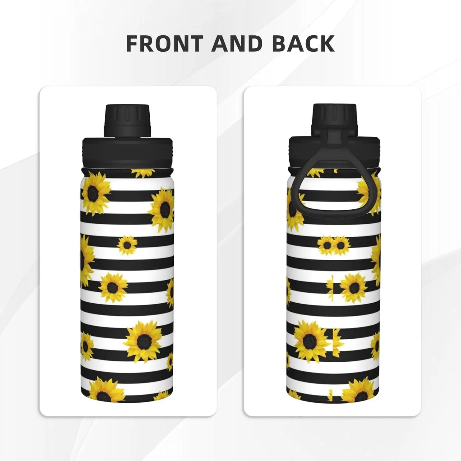 Stylish Sunflowers 18oz Sports Insulated Bottle For Outdoor Activities,Your Ideal Companion Staying Hydrated