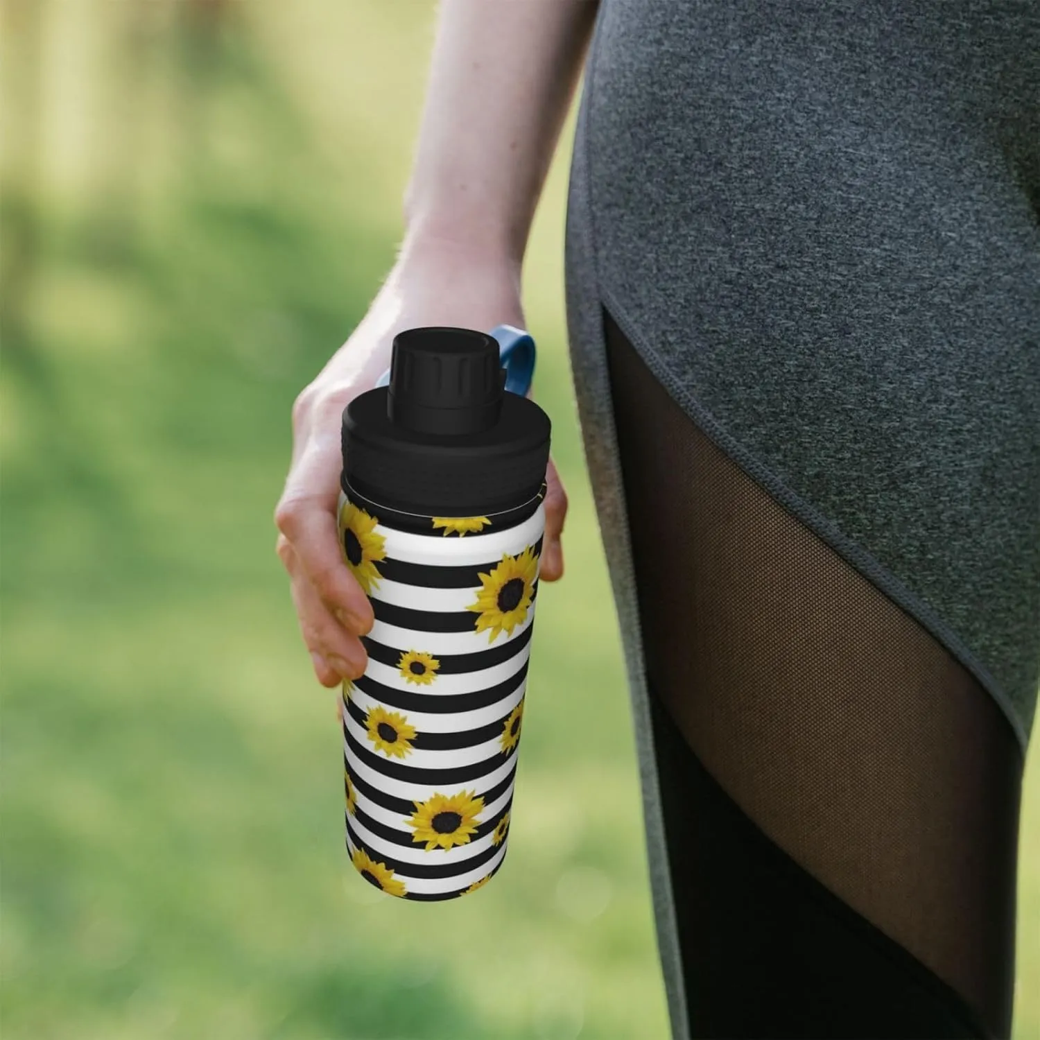 Stylish Sunflowers 18oz Sports Insulated Bottle For Outdoor Activities,Your Ideal Companion Staying Hydrated