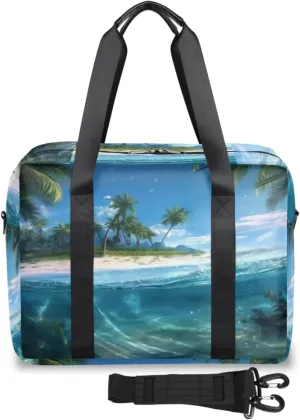 Summer Island Coast Underwater Womens Travel Bags, Weekender Carry on for Women, Sports Gym Bag, Workout Duffel bag, Overnight Shoulder Bag