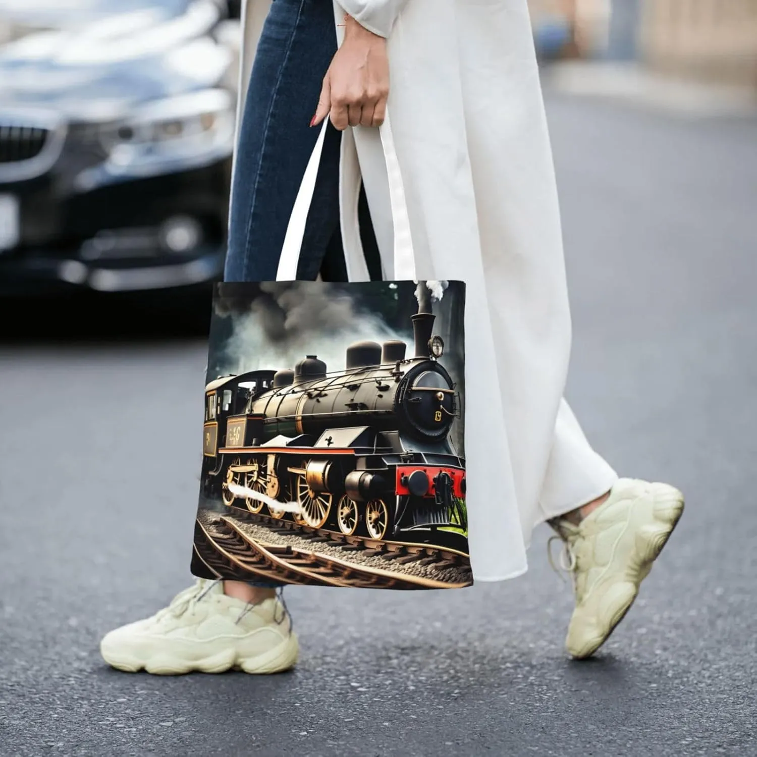 Summer Sunflower Canvas Tote Bags For Women Handbag Tote Purse,Canvas Crossbody Bag For Office, Travel, School